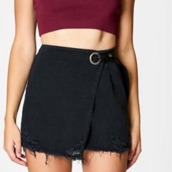 Carmar Dresses & Skirts - CARMAR Denim Black Wrap Skirt